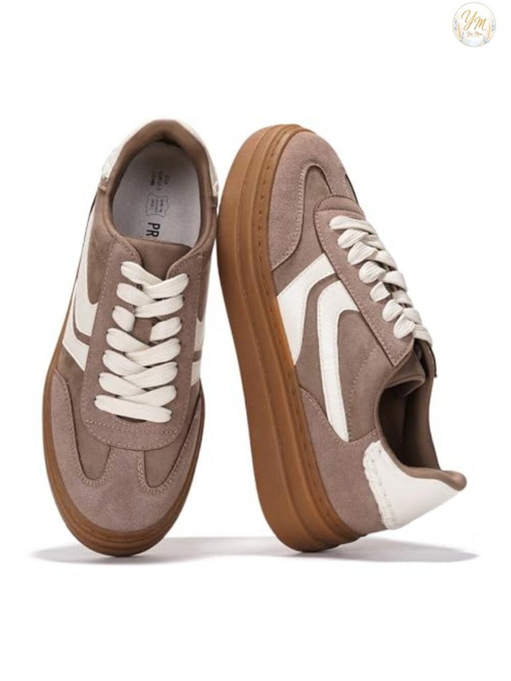 Lightweight Platform Sneakers Women's Memory Foam Lace-up Walking Shoes